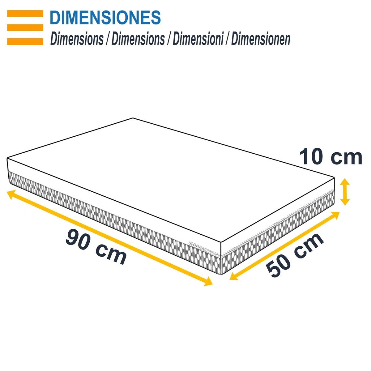 PEKITAS Materac Mini Łóżeczko 50 x 90 cm Grubość 10 cm Hybrydowy Dwustronny Dwustronny Pokrowiec Zdejmowany Pokrowiec Zmywalny Twardość Oddychający Anti-Dławienie Łóżeczko dziecięce
