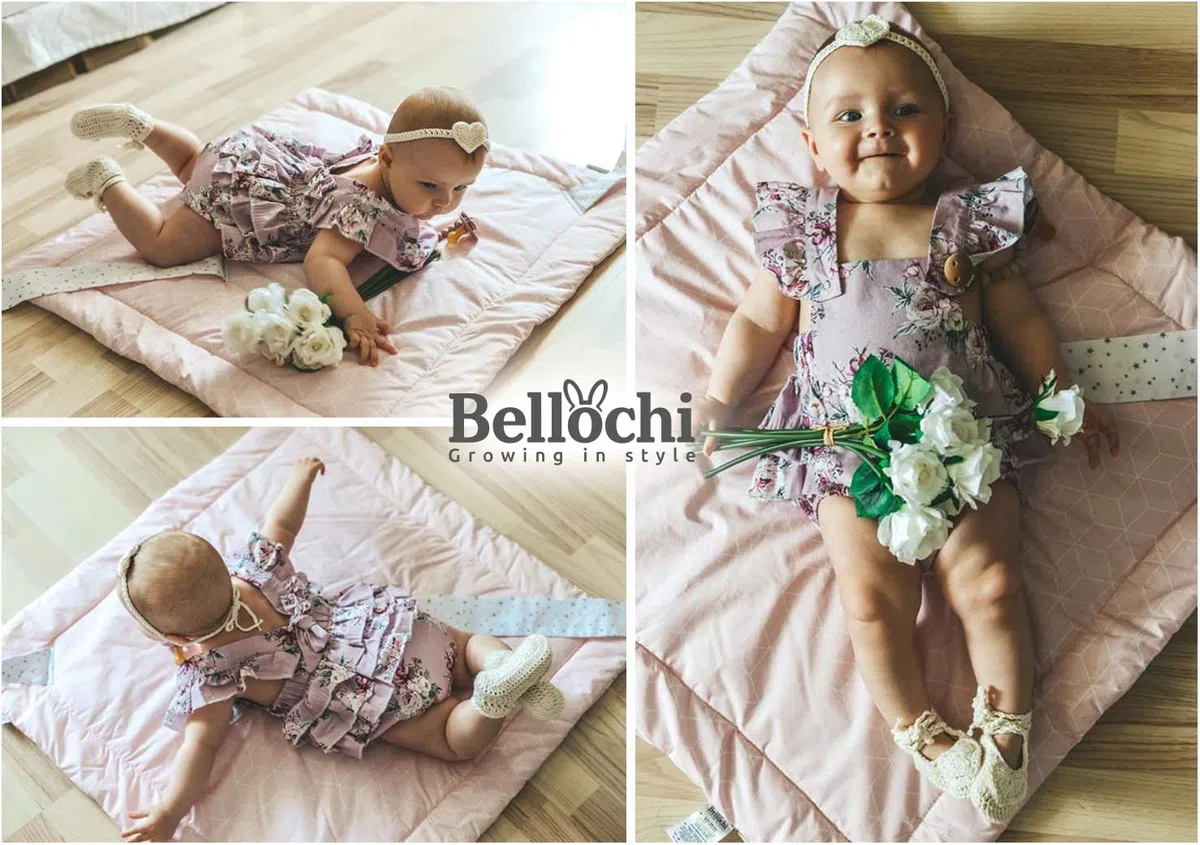 Bellochi 2 w 1 kocyk dziecięcy z rogami dla niemowląt – 100% bawełna koc do przewijania – 75 x 75 cm – do wózków dziecięcych, łóżeczek niemowlęcych lub fotelika dziecięcego – certyfikat Öko-Tex – Star Copse