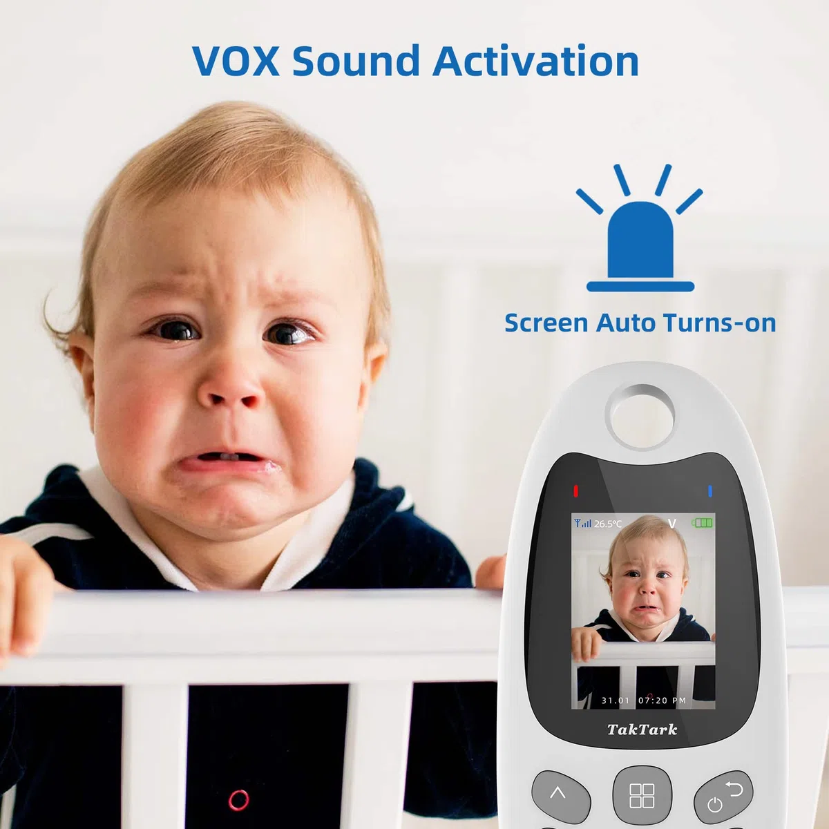monitor niemowlęcia baby monitor video 2.0'' LCD kolorowy telefon dziecięcy, kamera wideo do monitoringu niemowląt 2.4 GHz, dwukierunkowe wideo, widoczność w nocy