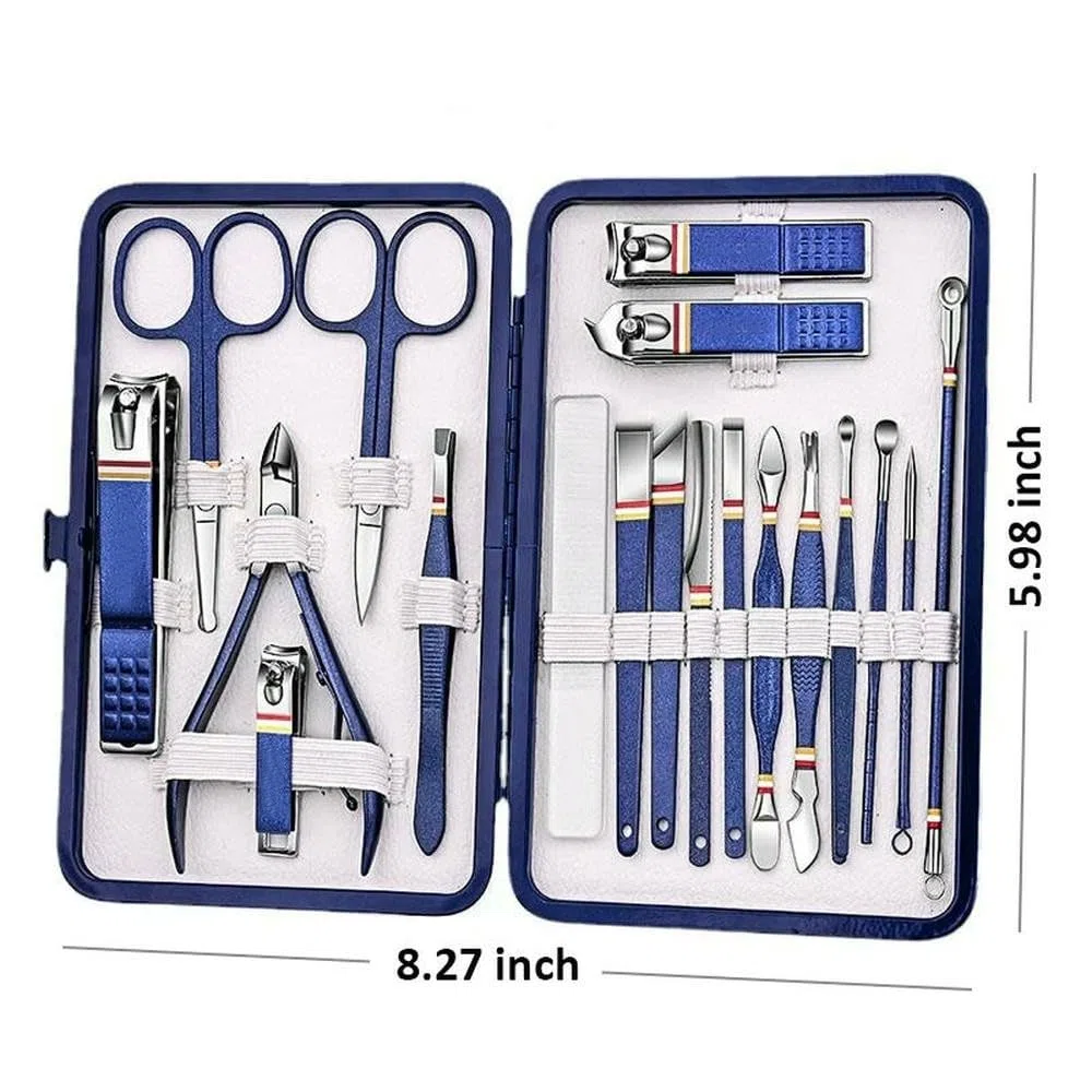 Zestaw 19 szt./zestaw obcinaczy do paznokci ze stali nierdzewnej, zestaw manicure, nożyczki, narzędzie makijażu i urody(Green 19 Pcs)