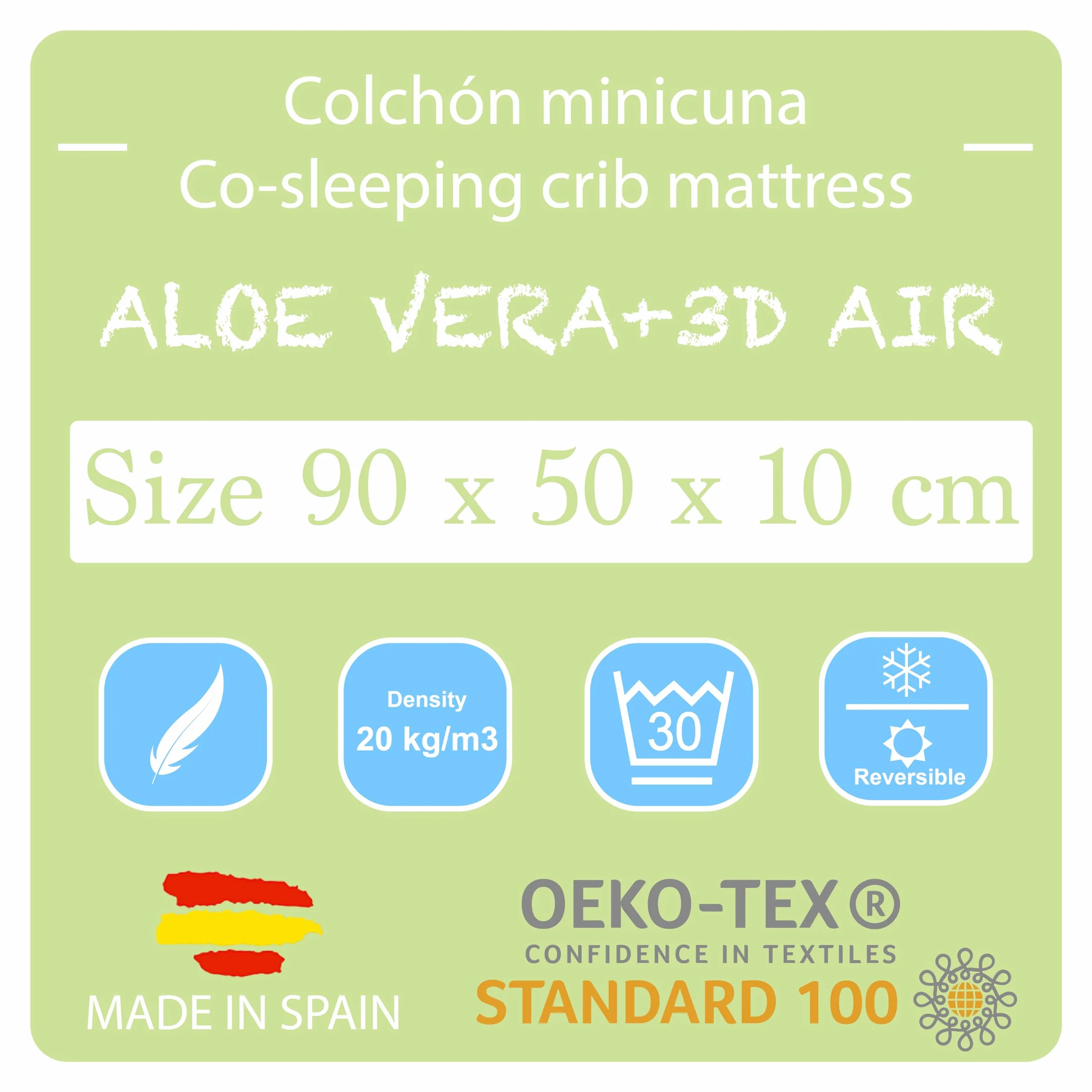 PEKITAS Materac Mini Łóżeczko 50 x 90 cm Grubość 10 cm Hybrydowy Dwustronny Dwustronny Pokrowiec Zdejmowany Pokrowiec Zmywalny Twardość Oddychający Anti-Dławienie Łóżeczko dziecięce