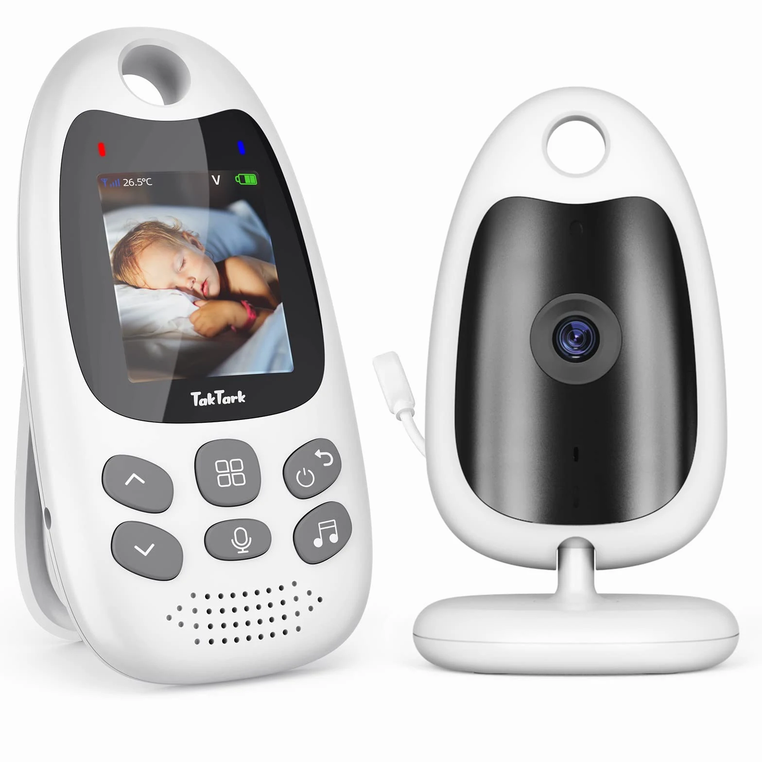 monitor niemowlęcia baby monitor video 2.0'' LCD kolorowy telefon dziecięcy, kamera wideo do monitoringu niemowląt 2.4 GHz, dwukierunkowe wideo, widoczność w nocy